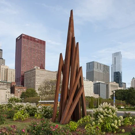 Corten metal garden sculptures